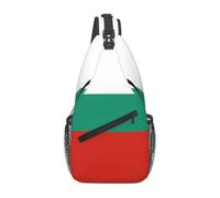 BLWSLC Bulgarian Flag Patterned men's crossbody bag with adjustable strap, suitable for outdoor hiking or daily commuting