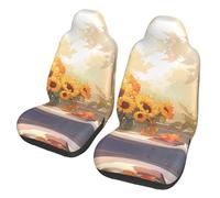 BLWSLC Bus, Ferry Seat Covers, Protect Cars, SUVs, Trucks, Vans, Car Seat Covers, Sunflowers Under The windowsill Printed Car Seat Covers - 2 Pack