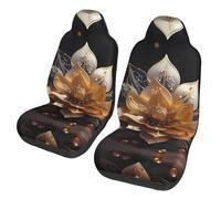 BLWSLC Bus, Ferry Seat Covers, Protect Cars, SUVs, Trucks, Vans, Car Seat Covers, White Delicate Lotus Flower Printed Car Seat Covers - 2 Pack