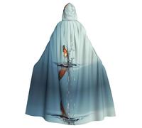 BLWSLC Butterflies fly Printed hooded cape, long decorative cloak, suitable for cosplay, stage performances, or holiday parties.