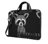 BLWSLC Cartoon cute raccoon Patterned 13 inch laptop bag with shoulder strap, suitable for business trips
