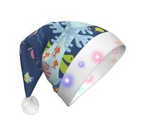 BLWSLC Cartoon Octopus Fish Printed Light Up Party Hats LED Christmas Party Props Suitable for Adults and Kids, Christmas Fun Hats