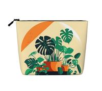 BLWSLC Cartoon Turtle Back Bamboo Printed single layer cosmetic bag, storage bag, suitable for daily storage, a must-have for business trips.