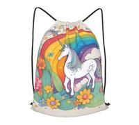 BLWSLC cartoon unicorns Printed Sports Drawstring Backpack Fitness Travel Backpack Suitable For Gym And Travel, Black, S