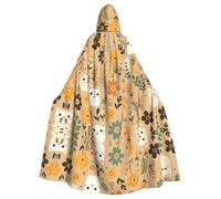 BLWSLC Cat in the Bush Printed hooded cape, long decorative cloak, suitable for cosplay, stage performances, or holiday parties.