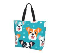 BLWSLC Cat in the Bush Printed tote bag, large capacity carry-on bag for travel, shopping and beach vacations, Cartoon Puppy Head, One Size