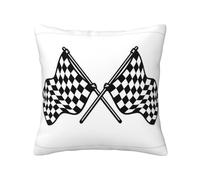 BLWSLC Checkered Flags Race Flag Printed Pillowcases, 20"X20" Decorative Cushion Covers, Suitable For Sofas, Studies, And Living Rooms.