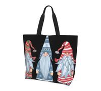 BLWSLC Christmas Santa Gnome Printed Large Capacity Travel Handbag Women's Everyday Outing Shoulder Tote Bag Suitable for Travel and Gym