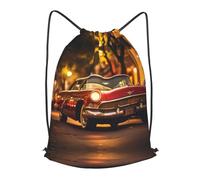 BLWSLC Classic Vintage Cars Printed Sports Drawstring Backpack Fitness Travel Backpack Suitable For Gym And Travel