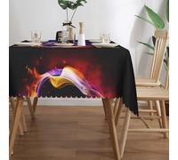 BLWSLC colorful heart Patterned Decorative Tablecloth - (137x183 cm), suitable for holiday parties, banquets, kitchens, indoors and outdoors.