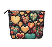 BLWSLC Colorful hearts Printed single layer cosmetic bag, storage bag, suitable for daily storage, a must-have for business trips.