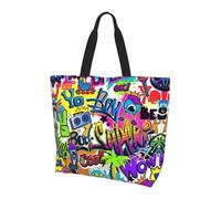 BLWSLC Colorful Spray Pattern Printed Large Capacity Travel Handbag Women's Everyday Outing Shoulder Tote Bag Suitable for Travel and Gym