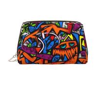 BLWSLC Confused expression Printed Portable Cosmetic Bag Large Travel Toiletry Bag Suitable For Travel And Daily Use