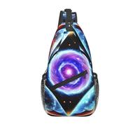 BLWSLC Cosmic Stars Patterned men's crossbody bag with adjustable strap, suitable for outdoor hiking or daily commuting