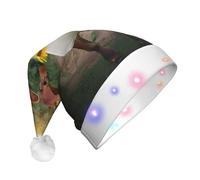 BLWSLC cow in sunflowers Printed light-up party hat LED Christmas fun hat Christmas party props suitable for adults and children