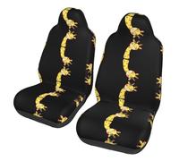 BLWSLC Cute bow giraffe 2-piece front seat cover set, printed car seat protectors, suitable for cars, SUVs, trucks, and vans