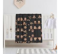 BLWSLC Cute Brown Cartoon Owls Printed baby throw blanket, swaddle blanket, crib blanket for toddlers, newborns, and children