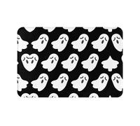 BLWSLC Cute Ghost Halloween Pattern 16x24in non-slip flannel floor mat with a printed design suitable for outdoor use patios porches and bathrooms