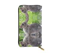 BLWSLC Cute Grey Hare Rabbit Long Clutch, Zipper Wallet, Card Holder, Portable Travel Coin Storage Bag Suitable for Travel and Daily use