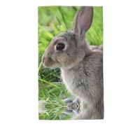 BLWSLC Cute Grey Hare Rabbit Patterned beach towel, absorbent, lightweight and portable, suitable for swimming and beach.