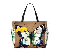 BLWSLC Cute little butterfly Printed, large capacity beach travel bag, suitable for vacations, camping, and everyday use.