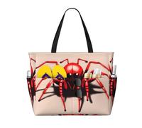 BLWSLC Cute little red spider Printed, large capacity beach travel bag, suitable for vacations, camping, and everyday use.