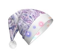 BLWSLC Dark purple texture marble Printed light-up party hat LED Christmas fun hat Christmas party props suitable for adults and children
