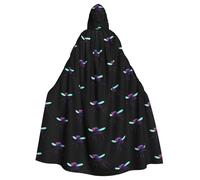 BLWSLC Data Mosquito Virus Printed hooded cape, long style, suitable for cosplay, stage performances or holiday parties.