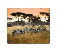 BLWSLC Desktop Mouse Pad Overlocked Edge Africa Grassland Zebra Printed Gaming Mat Suitable For Gaming And Office 10 x 12 inch