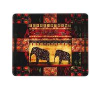 BLWSLC Desktop Mouse Pad Overlocked Edge African Elephant Patchwork Printed Gaming Mat Suitable For Gaming And Office 8.3 x 10.3 in