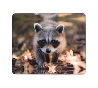 BLWSLC Desktop Mouse Pad Overlocked Edge Cub Raccoon Printed Gaming Mat Suitable For Gaming And Office 7.9 x 9.5 in