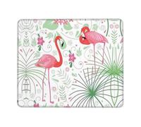 BLWSLC Desktop Mouse Pad Overlocked Edge Floral Flamingo Botany Printed Gaming Mat Suitable For Gaming And Office 7 x 8.6 in