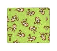 BLWSLC Desktop Mouse Pad Overlocked Edge Green Clever Monkey Printed Gaming Mat Suitable For Gaming And Office 7.9 x 9.5 in