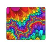 BLWSLC Desktop Mouse Pad Overlocked Edge Rainbow Tie Dye-Red Printed Gaming Mat Suitable For Gaming And Office 10 x 12 inch