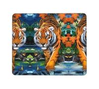 BLWSLC Desktop Mouse Pad Overlocked Edge tiger Printed Gaming Mat Suitable For Gaming And Office 8.3 x 10.3 in