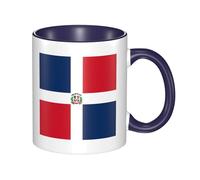 BLWSLC Dominican Republic Printed ceramic Navy Blue mug with curved handle, suitable for office and everyday drinking.