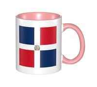 BLWSLC Dominican Republic Printed ceramic Pink mug with curved handle, suitable for office and everyday drinking.