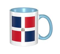BLWSLC Dominican Republic Printed ceramic Sky Blue mug with curved handle, suitable for office and everyday drinking.