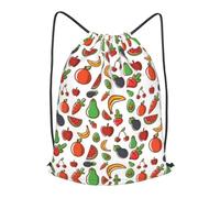 BLWSLC Drawstring gym bag Vegetable Fruit printed gym drawstring bag adjustable shoulder straps suitable for fitness activities M