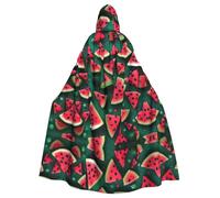 BLWSLC Dream Watermelon patterned hooded cape is perfect for Halloween, carnivals, themed parties, and even as a vampire costume.