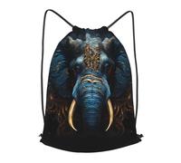 BLWSLC Eerie Elephant Printed Travel Drawstring Backpack Gym Drawstring Bag Portable Suitable For Short Trips