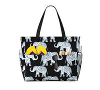 BLWSLC elephant Printed beach tote bag lightweight foldable pool bag suitable for packing travel and gym use