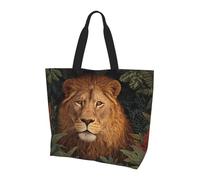 BLWSLC Falling dandelions Printed tote bag, large capacity carry-on bag for travel, shopping and beach vacations, The Staring Lion, One Size