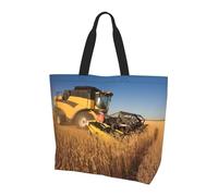 BLWSLC Farm Tractor Harvest Patterned shoulder bag, reusable organizer, suitable for travel, gym, and yoga.