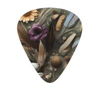 BLWSLC Feather flower Guitar Picks - For Acoustic, Electric, and Band Players - 12 Picks in 3 Different Thicknesses