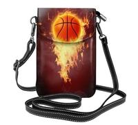 BLWSLC Fired Up Basketball Printed small mobile phone wallet women's crossbody bag detachable shoulder strap suitable for shopping and travel