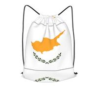 BLWSLC Flag of Cyprus Printed Travel Drawstring Backpack Gym Drawstring Bag Portable Suitable For Short Trips, Black, M
