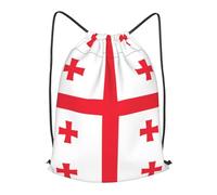 BLWSLC Flag of Georgia Printed Travel Drawstring Backpack Gym Drawstring Bag Portable Suitable For Short Trips, Black, M