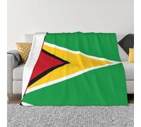BLWSLC Flag of Guyana Patterned Fleece Blanket, Decorative Sofa Throw, Available in 4 Sizes Flag of Guyana for Home Warmth.
