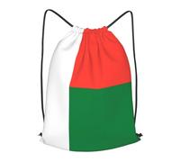 BLWSLC Flag of Madagascar Printed Travel Drawstring Backpack Gym Drawstring Bag Portable Suitable For Short Trips, Black, M